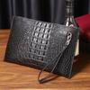 Nova Bolsa de Mão Masculina Grande em Couro de Silicone com Padrão de Crocodilo Casual Business Porta-documentos Corpo Fino Envelope Carteira Moderna Atacado