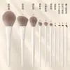 Set de 12 brochas de maquillaje Yun Ci, brocha para sombras de ojos, brocha para rubor, brocha para corrector, brocha para contorno, brocha tipo cuchilla, set completo para principiantes