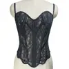 Sexy camisola de encaje ajustada estilo francés para mujer, calada, cómoda, transpirable, corsé de ballenas de alta gama