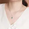 Yuebao Jewelry Plata de Ley S925 Jade Vintage Lujo Ligero Moda Hilo de Huevo Girasol Colgante Elegante Versátil Colgante de Plata