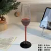 Copa de champán de estilo europeo con tallo rojo, copa de vino de cristal creativo de alta gama, copa de cáliz, copa para vino espumoso para uso doméstico