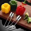 Descorazonador de Acero Inoxidable para Frutas y Verduras, Casero para Manzana, Pera, Pimiento, Melón y Frutas, Extractor de Semillas y Descorazonador