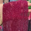 Hemoglobina de Paloma Cuentas Pequeñas Cortadas Hilo Largo Corindón Rojo Facetado Birmano Cuentas Cuerda para la Muñeca DIY Collar para la Clavícula Mayoreo