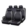 Lingge Cubierta de Asiento de Coche de Cuero PU Transfronteriza Bordado Acolchado de Comercio Exterior Soporte de Cuero Juego de 9 Piezas Cuero Universal Venta Directa de Fábrica