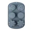 Molde para Hornear Pastel Molde de Silicona para Pastel de 6 Piezas Molde para Alimentos Complementarios para Niños Molde para Pastel al Vapor con Forma de Pétalo con Forma de Corazón Molde para Pudín
