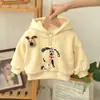 Moletom forrado com fleece para bebê para outono e inverno, design de desenho animado, novo estilo 2026, unissex, top de bebê quente e estiloso estilo coreano