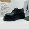 2024 nova plataforma masculina casual altura crescente estilo britânico Derby sapatos moda moderna cano baixo sapatos de couro