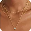 Novo Colar de Cruz Dourada da Amazon para Mulheres, Joia Simples e Versátil, Pingente Empilhável da Moda para o Dia a Dia, Corrente para Clavícula