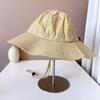 Lazo para el cabello de secado rápido para exteriores puede usar sombrero de pescador femenino verano protección solar sombrero de tela simple sombrero para el sol color sólido ala grande sombrero de cubeta