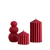 Velas Aromáticas Rayadas Borgoña Personalizadas, Luz de Mesa Creativa con Fragancia para Bodas, Regalo de Alta Gama para Niñas