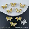 Novo broca incrustada borboleta tridimensional multicolor quatro furos zircônia diy pulseira de contas feita à mão colar acessórios de contas