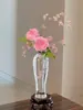 Nuevo Jarrón Transparente de Vidrio Estilo Chino para Arreglos Florales Hidropónicos, Adorno Inspirado en el Zen para Comedor, Jarrón de Guanyin, Jarrón de Jade Cultivado en Agua, Jarrón de Ciruelo