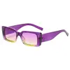 Liquidação óculos de sol quadrados pequenos masculinos e femininos transfronteiriços, óculos com armação color blocking fashion, óculos de sol com tachas populares estilo rua europeu e americano