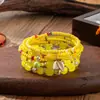 Conjunto de joias personalizadas estilo europeu e americano com 7 peças, pulseira boêmia de contas com pingente de folha, fornecedor de joias da Amazon