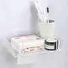 Caixa de Armazenamento de Armário com Espelho para Toalhas de Rosto, Caixa de Lenços de Papel de Algodão Montada na Parede do Banheiro, Rack de Armazenamento para Banheiro, Magnético Destacável