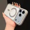 Adecuado para Funda de Teléfono iPhone 17, Magnética Macaron 15Promax Anticaída Dura Transparente Simple Funda Protectora Apple