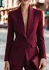 Moda europea y americana transfronteriza para mujer: Blazer entallado con cuello chal, escote en V pronunciado, un botón, chaqueta de traje para mujer que ciñe la cintura
