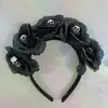 Novas Tiaras de Flores Europeias e Americanas para Halloween, Headwear Personalizado de Flores Simuladas para Festa de Maquiagem, Tiaras Decorativas Transfronteiriças para Festivais