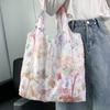 Bolsa Preguiçosa de Lona de Vela Renda Borboleta Estudante Pequena Fresca Bolsa de Férias Bolsa de Mão Grande Capacidade Bolsa de Ombro Arte Moderna