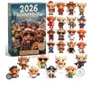 2026 Transfronterizo Halloween y Navidad Nuevas Llegadas Calendario de Cuenta Regresiva de Adviento Caja Sorpresa Colgante Plano de Acrílico Regalo