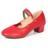 Sapatos de dança quadrada para mulheres, sola macia com sola de couro bovino, sapatos de dança de performance de salto médio, sapatos de dança para mães, sapatos de dança latina para adultos e crianças