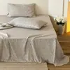 Lençol de cama peça única em gaze de algodão de camada dupla estilo coreano ins, algodão puro, fresco e simples, roupa de cama para dormitório individual/duplo 120*230