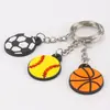Llavero Creativo de PVC Colgante de Fútbol Baloncesto Accesorios de Pelota Colgante para Mochila Escolar Plástico Blando Pequeños Regalos Venta al por Mayor en Stock