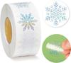 Venta Caliente Transfronteriza 3.8cm Plata Caliente Oro Copo de Nieve Transparente Rollo de Pegatinas Embalaje de Regalo DIY Navidad Año Nuevo Pegatina de Sellado