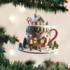 Casa de Papá Noel de Acrílico Transfronteriza Colgante Popular de Acrílico Joyería Colgante para Coche
