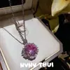 Joyería Jardín de Rosas Rosa Rouge Piedra Preciosa de 8 Quilates Collar Vestido de Noche Haute Couture Aretes Flor de Pitahaya Rosa