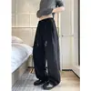 Pantalones casuales rectos holgados de marca de moda para hombre, talla grande, para otoño, con cinturón, estilo retro old money