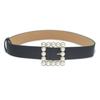 Cinturón ancho con hebilla cuadrada grande y diamantes de imitación, estilo europeo y americano, decorativo, con estampado de leopardo o serpiente, popular entre los transfronterizos.