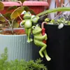 Novo Conjunto de Pingente Sapo com Guarda-chuva Duas Estátuas de Resina Decoração de Bonsai Jardim de Primavera e Verão Presente Criativo para Casa Nova