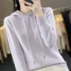 Moletom com capuz de tricô solto e casual transfronteiriço para mulheres, adequado para primavera, outono e inverno, com caimento relaxado para estudantes, de manga longa e feito de tecido base An-dier