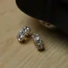 Ilha Crepúsculo ~ Brincos de Diamante Cinza Tcheco Microincrustados Finamente Brilhantes Estilo Ins Coreano Brilho Leve Brincos Delicados Porta Incenso de Mosquito Clipe de Orelha