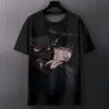 Camiseta de Manga Corta con Cuello Redondo para Hombre de Comercio Exterior Más Vendida Nueva en Amazon Estampado Digital Japonés Creativo de Anime