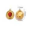 Aço inoxidável oval pedra natural pingente brincos colar titânio aço pingente acessórios DIY jóias fazendo suprimentos