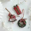 Nuevos colgantes decorativos vintage de resina tridimensional transfronterizos, paquete de regalo de guirnalda, adornos de campana para árbol de Navidad, decoraciones navideñas