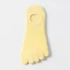 Meias de algodão finas para verão feminino, com trama aberta, cores vibrantes, respiráveis, de corte baixo, antiderrapantes, invisíveis, com abertura nos dedos