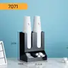 Portavasos de Papel Acrílico Caja de Almacenamiento para Tapas y Popotes Tienda de Café y Té con Leche Bar Estante de Almacenamiento para Suministros Desechables Comercial
