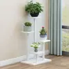 Soporte de flores de hierro forjado para balcón, soporte para macetas de suculentas, estante decorativo para jarrones de sala de estar, estilo escalonado, elegante, móvil y conveniente
