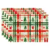 Amazon Manteles Navideños Muñeco de Nieve Árbol de Navidad Manteles Decoración de Mesa de Comedor Occidental Manteles Aislantes Fiesta Navideña