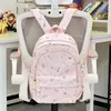 Diseño con ribete de encaje, mochila pequeña y femenina con estampado de estrellas de ensueño, adecuada para las salidas de fin de semana de los estudiantes de primaria, disponible en varios tamaños
