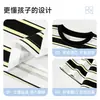 Camiseta de Verano Nueva de Algodón Puro a Rayas de Manga Corta para Niños Pequeños, Top Delgado Holgado Elegante de Media Manga para Niños