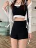 Shorts básicos negros de verano para mujer, ropa exterior, pantalones anti-exposición, pantalones que desaparecen, chica hot, cintura alta, shorts línea A, pequeños, casuales