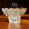 Prato de Frutas de Vidro de Cristal Medieval Folhas e Gotas de Orvalho Tigela de Sobremesa Suporte para Velas Prato de Salada Mini Prato de Cristal Prato