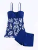 2024 comércio exterior transfronteiriço ins novo maiô shorts boxer divididos cintura alta maiô tankini de malha feminino Tankini
