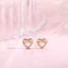 Pendientes sencillos de moda con forma de corazón de melocotón para mujer, de plata de ley S925, con forma de nicho, de alta gama, pequeños y dulces pendientes de joyería.