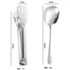 Cuchara de Servir de Acero Inoxidable 304, Cuchara Pública, Pinzas para Barbacoa, Pinzas para Pan y Alimentos de Tres Líneas, Juego Multifuncional de Cuchara y Pinzas para Barbacoa
