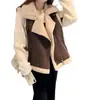 Chaleco de Capa Exterior para Mujer Versátil Ropa Exterior Nueva Moda con Forro Polar Engrosado Chaleco de Lana de Cordero Piel Una Pieza Moda